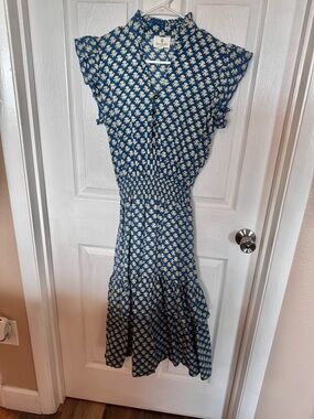 PerryWalker Blue Printed Midi Dress